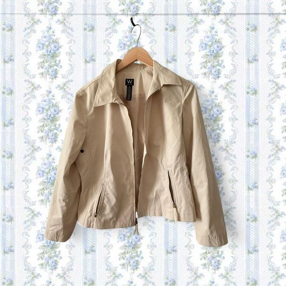 Work to Weekend Women's 14 Cream lightweight zip up jacket with collar - Picture 2 of 5